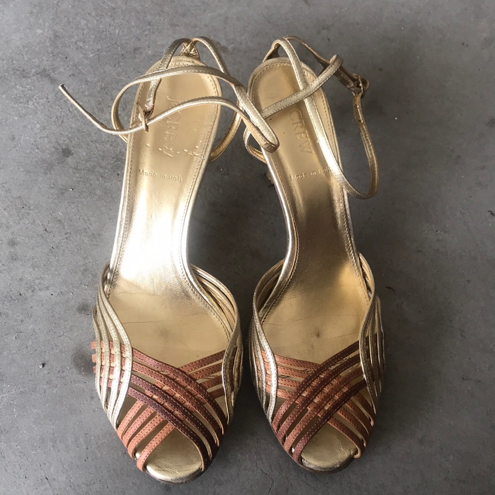 J crew golden/peach woven sandal - 9/39